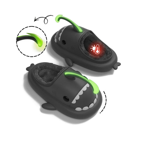 Sharkicks Basic - Invierno, Pantuflas de Tiburón Pejesapo, Tacón Abierto